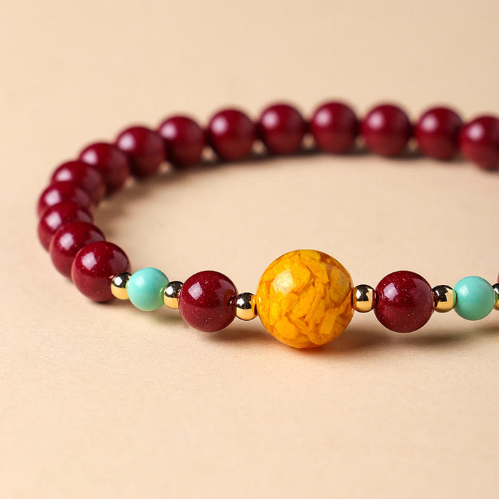 Bracciale Buddha Stones Cinnabar Turquoise Keep Away Evil Spirits - image 4