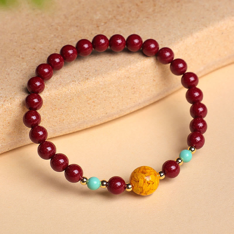Bracciale Buddha Stones Cinnabar Turquoise Keep Away Evil Spirits - image 1