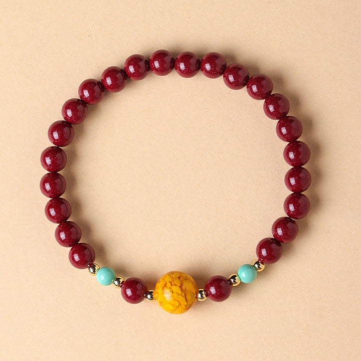 Bracciale Buddha Stones Cinnabar Turquoise Keep Away Evil Spirits - image 3