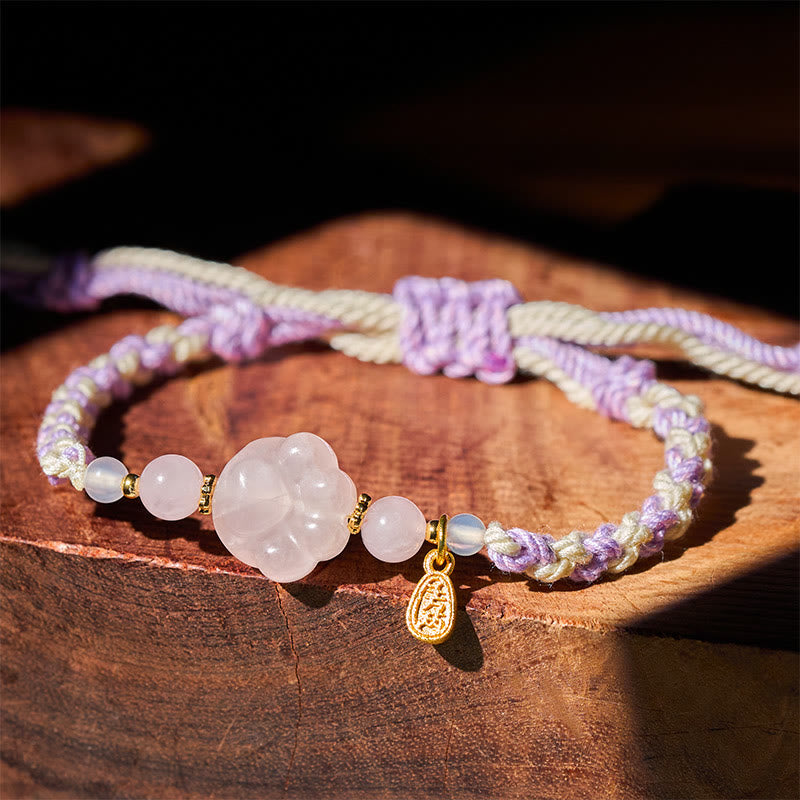 Buddha Stones Braccialetto con cristalli rosa e amore per gatti - Cristallo rosa (Circonferenza del polso: 17-18 cm) - image 0