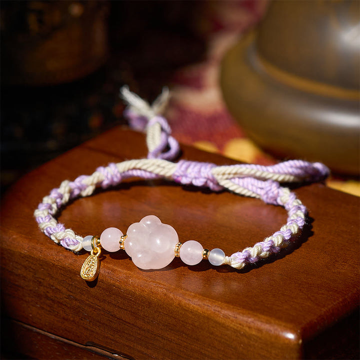 Buddha Stones Braccialetto con cristalli rosa e amore per gatti - image 2