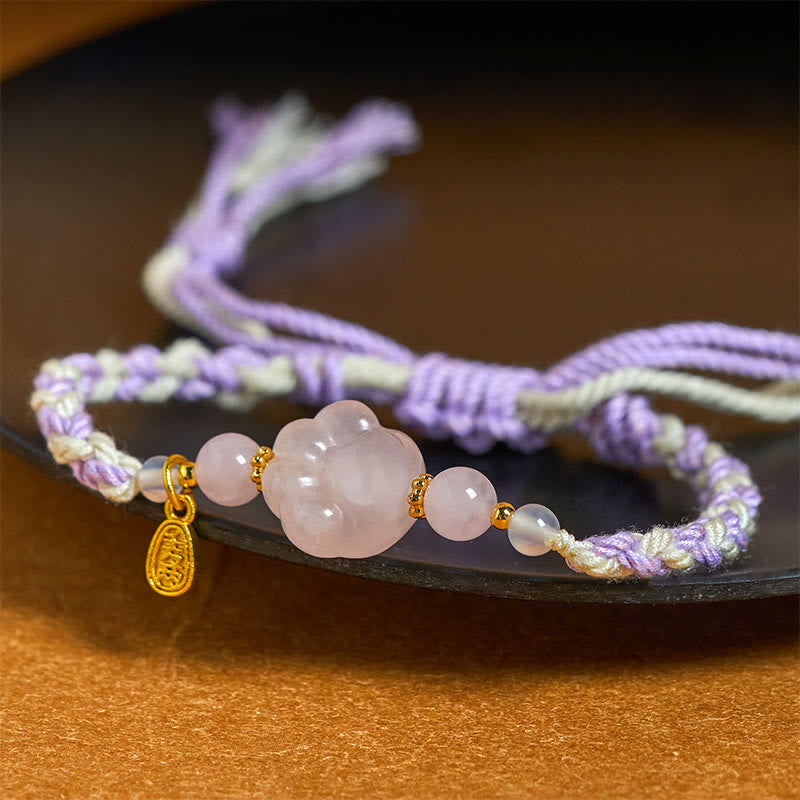Buddha Stones Braccialetto con cristalli rosa e amore per gatti - image 4