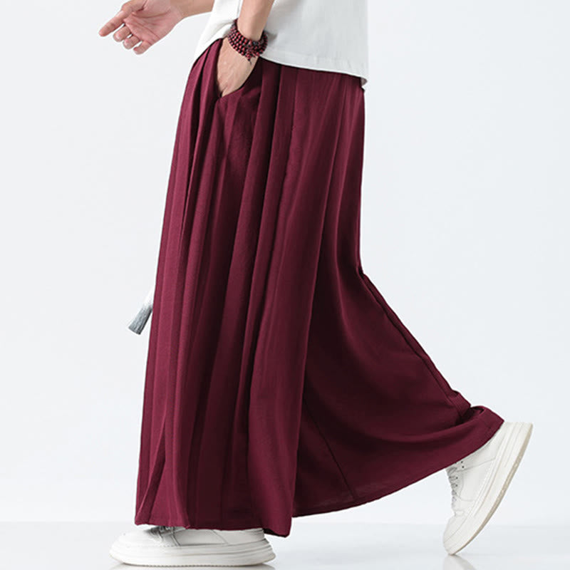 Buddha Stones Pantaloni larghi da uomo in cotone con coulisse, alla caviglia, con tasche e motivo a drago estivo - image 19