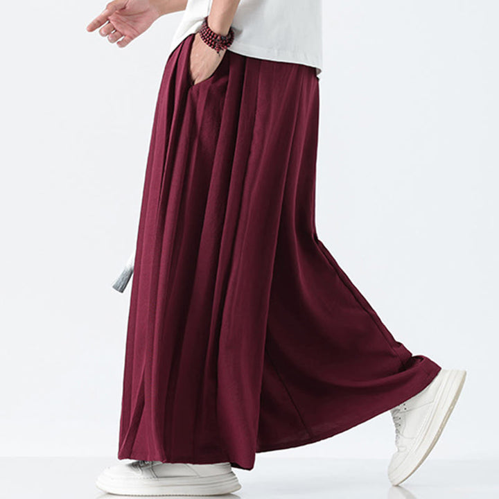 Buddha Stones Pantaloni larghi da uomo in cotone con coulisse, alla caviglia, con tasche e motivo a drago estivo - image 19