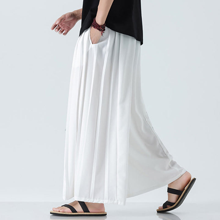 Buddha Stones Pantaloni larghi da uomo in cotone con coulisse, alla caviglia, con tasche e motivo a drago estivo - image 41