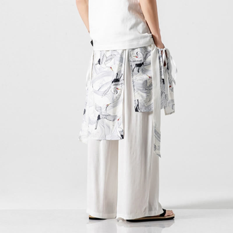 Buddha Stones Pantaloni da uomo in cotone con gamba larga e tasche, modello gru volante estivo - image 42