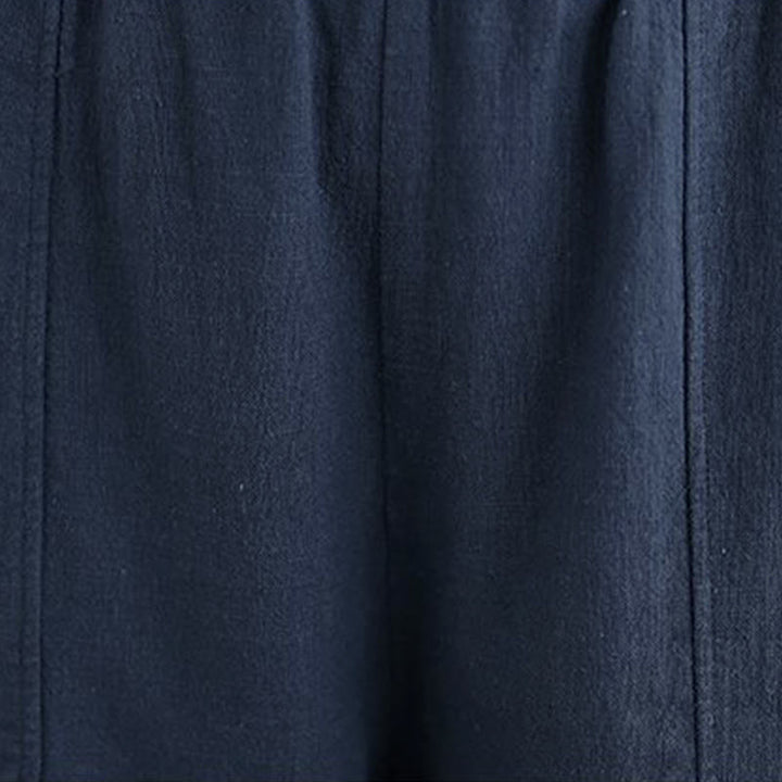 Buddha Stones Pantaloni da donna in cotone e lino tinta unita con gamba dritta e tasche - image 27