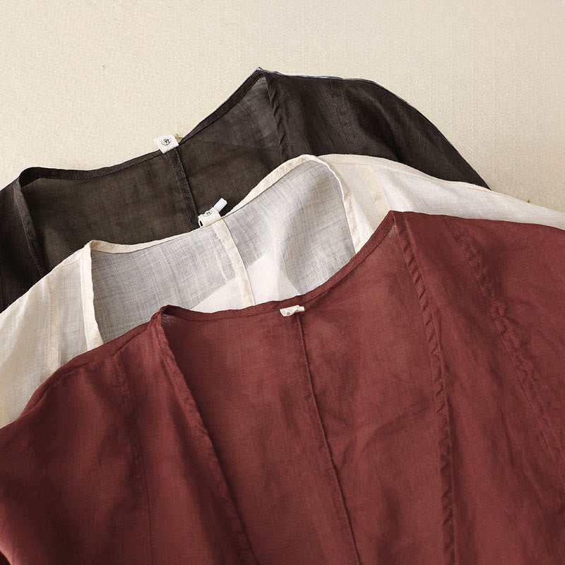 Kimono da donna estivo a maniche lunghe con allacciatura frontale e stampa Buddha Stones. - image 19
