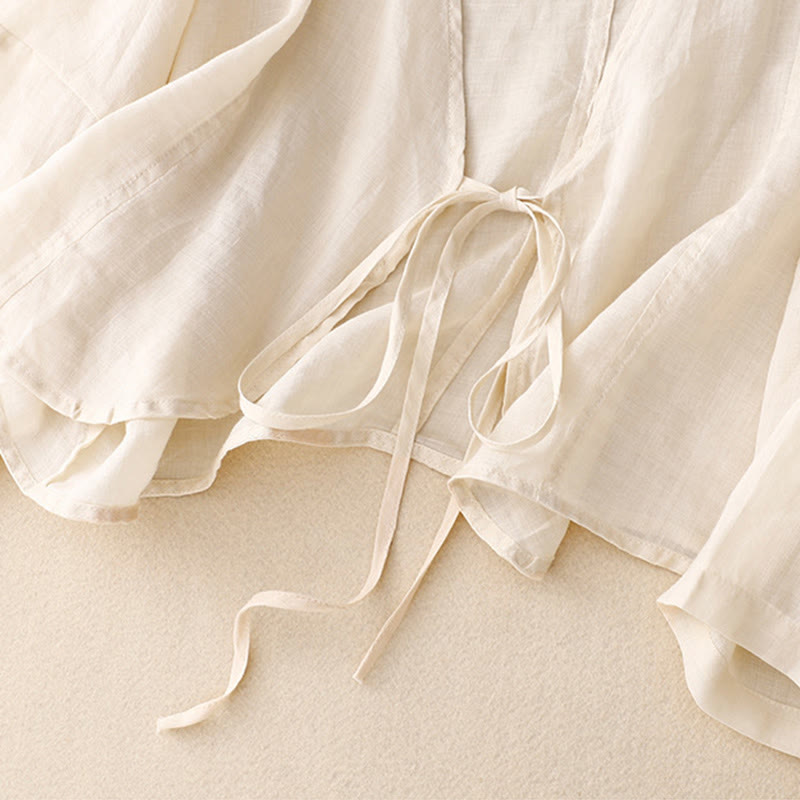 Kimono da donna estivo a maniche lunghe con allacciatura frontale e stampa Buddha Stones. - image 8