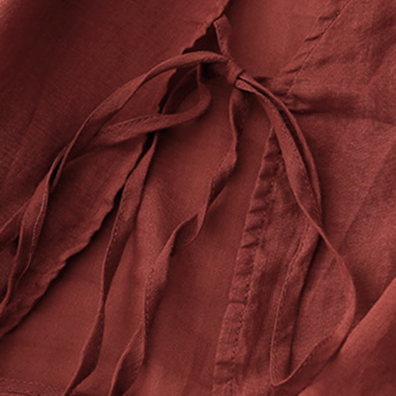 Buddha Stones Kimono estivo da donna con maniche lunghe e lacci, aperto sul davanti - image 3