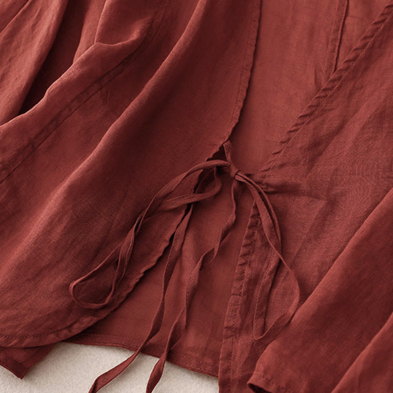 Buddha Stones Kimono estivo da donna con maniche lunghe e lacci, aperto sul davanti - image 2