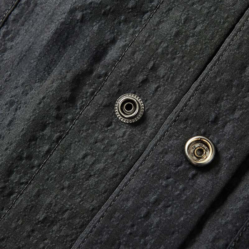 Buddha Stones Camicie da uomo con risvolto, maniche lunghe, bottoni, tinta unita e strutturate, con tasca - image 5