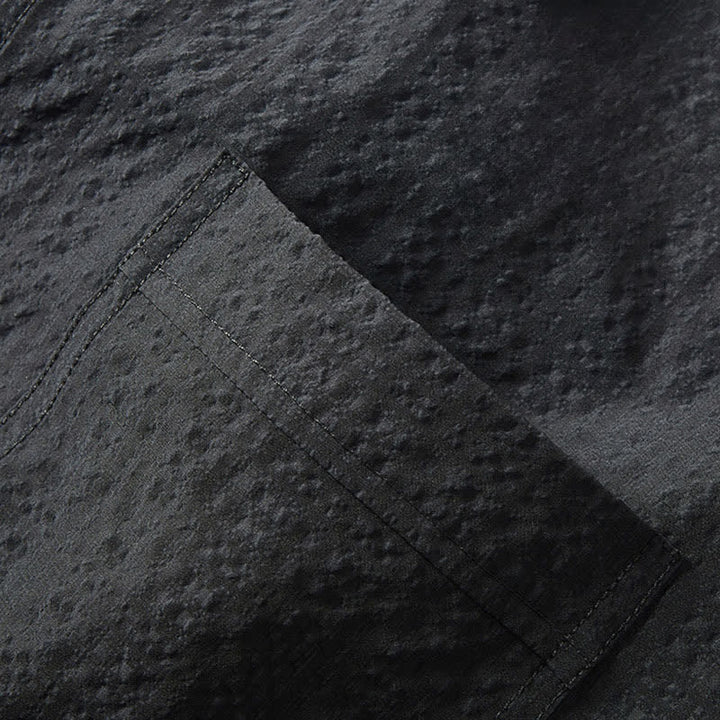 Buddha Stones Camicie da uomo con risvolto, maniche lunghe, bottoni, tinta unita e strutturate, con tasca - image 4