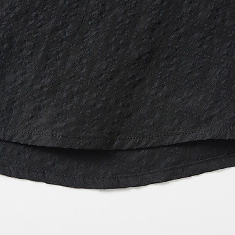 Buddha Stones Camicie da uomo con risvolto, maniche lunghe, bottoni, tinta unita e strutturate, con tasca - image 8