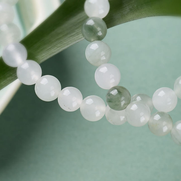 Buddha Stones Braccialetto a doppio giro con fibbia della pace in giada e fortuna e abbondanza - image 8