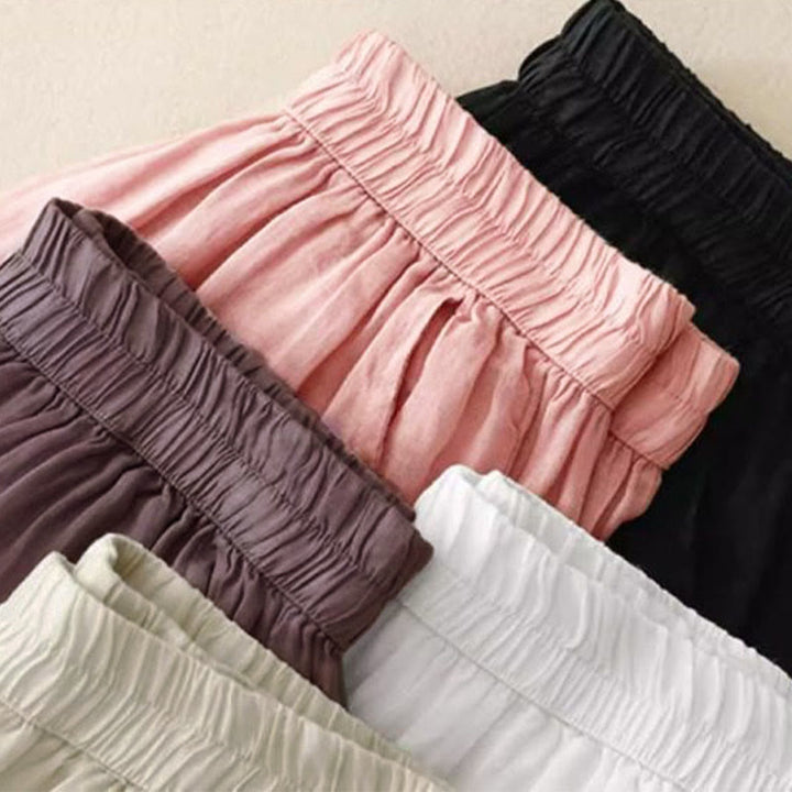 Pantaloni larghi da donna con tasche, lunghezza 7-8, con ricamo laterale Buddha Stones - image 18