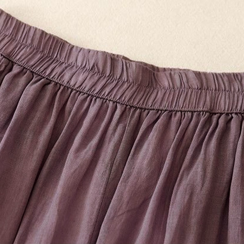 Pantaloni larghi da donna con tasche, lunghezza 7-8, con ricamo laterale Buddha Stones - image 1