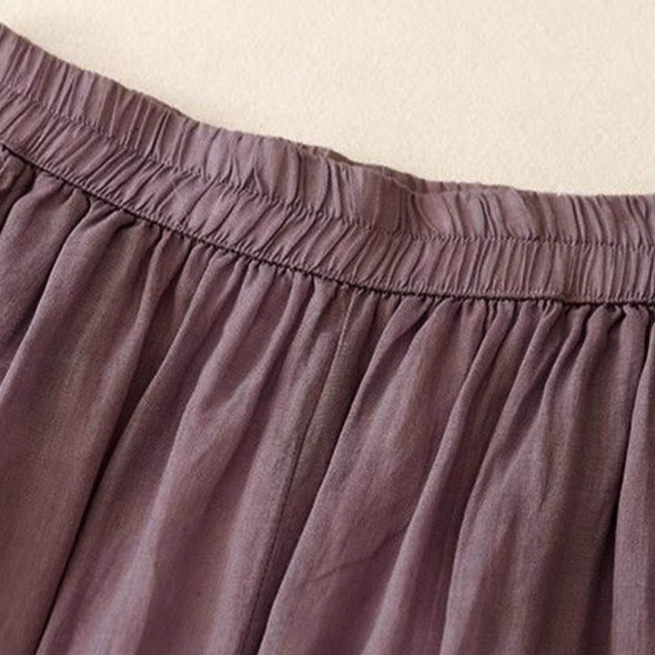 Pantaloni larghi da donna con tasche, lunghezza 7-8, con ricamo laterale Buddha Stones - image 1
