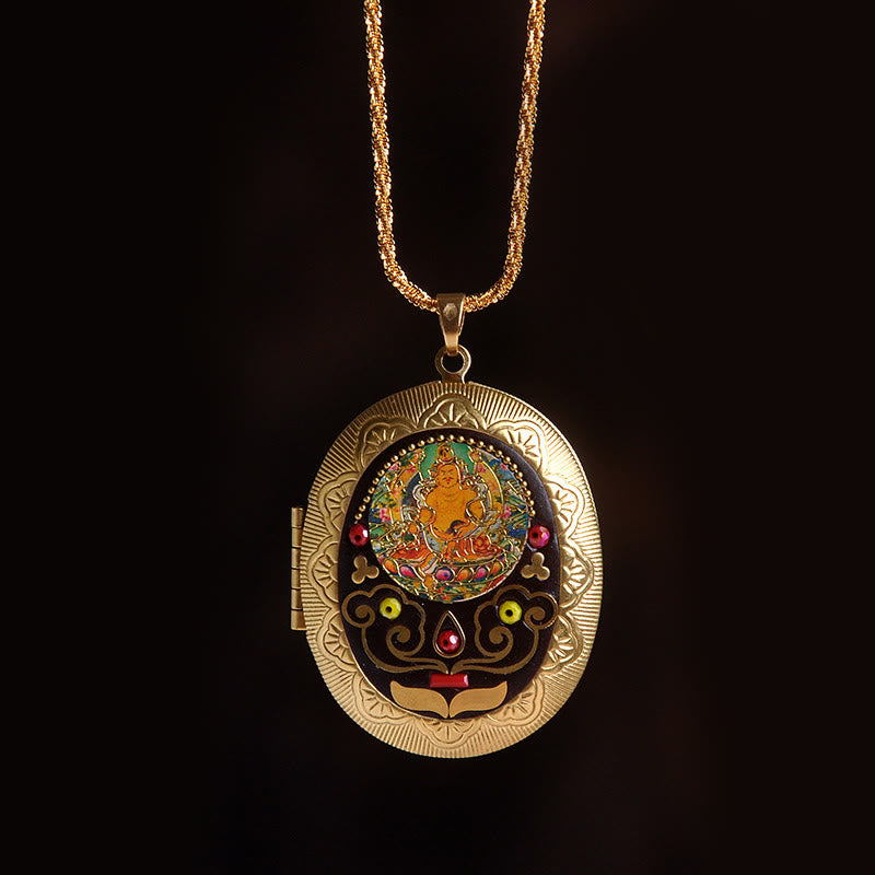 Buddha Stones Collana con ciondolo ricchezza Kwan Yin Avalokitesvara Zakiram in rame - Catena del Dio della Ricchezza (lunghezza collana: 60 cm) - image 23