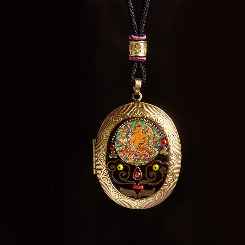 Buddha Stones Collana con ciondolo ricchezza Kwan Yin Avalokitesvara Zakiram in rame - Corda del Dio della Ricchezza (lunghezza collana: 72 cm) - image 22