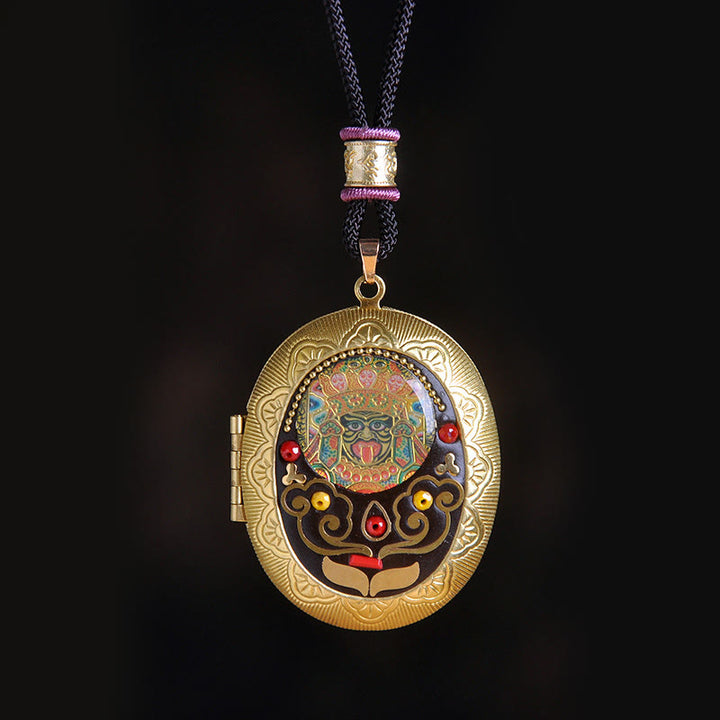 Buddha Stones Collana con ciondolo ricchezza Kwan Yin Avalokitesvara Zakiram in rame - Corda Zakiram (lunghezza collana: 72 cm) - image 27
