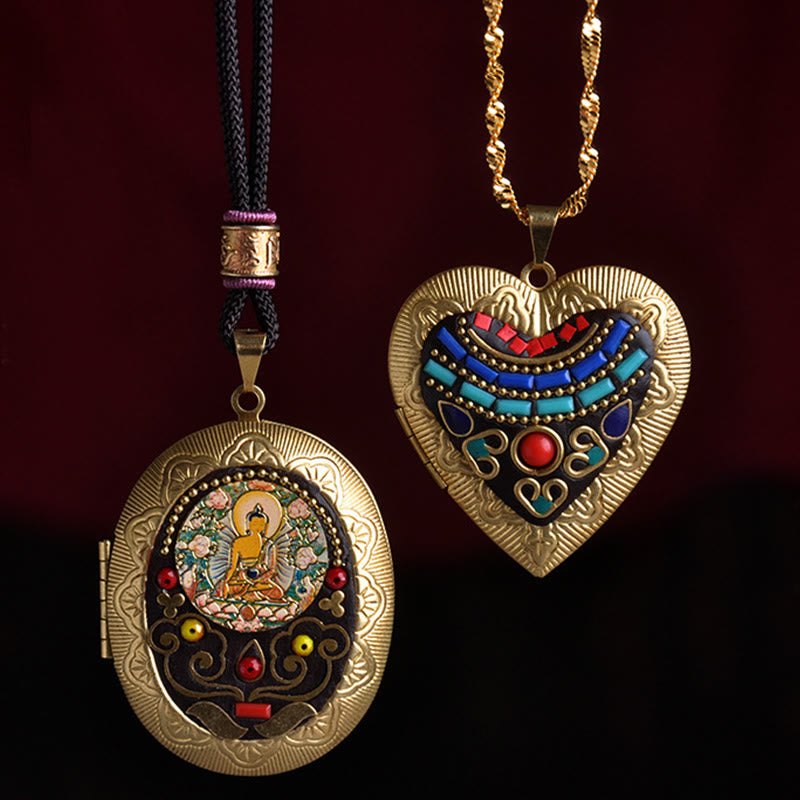 Buddha Stones Collana con ciondolo ricchezza Kwan Yin Avalokitesvara Zakiram in rame - image 0