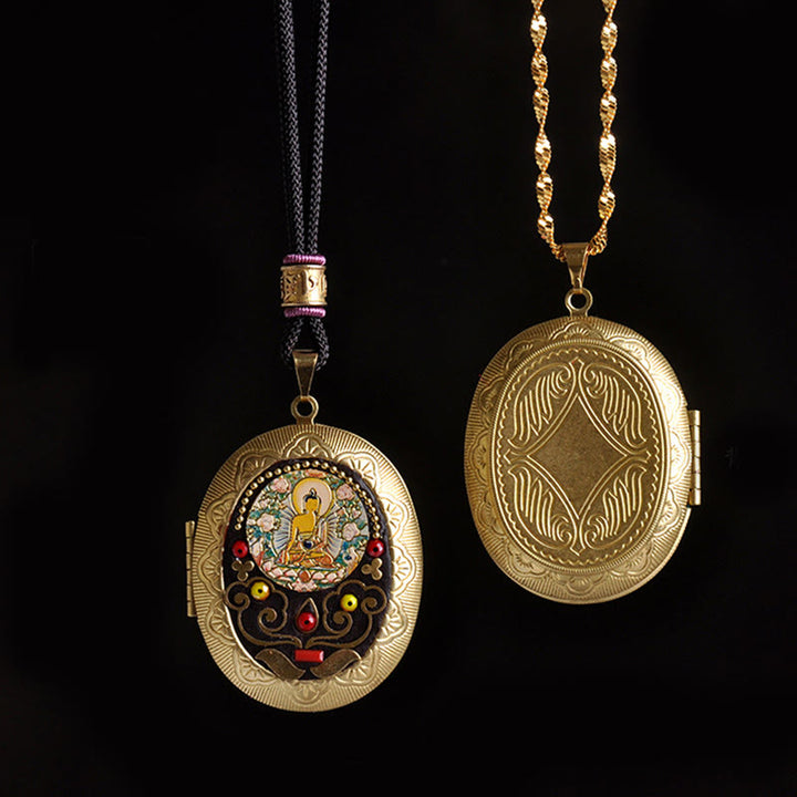 Buddha Stones Collana con ciondolo ricchezza Kwan Yin Avalokitesvara Zakiram in rame - image 12