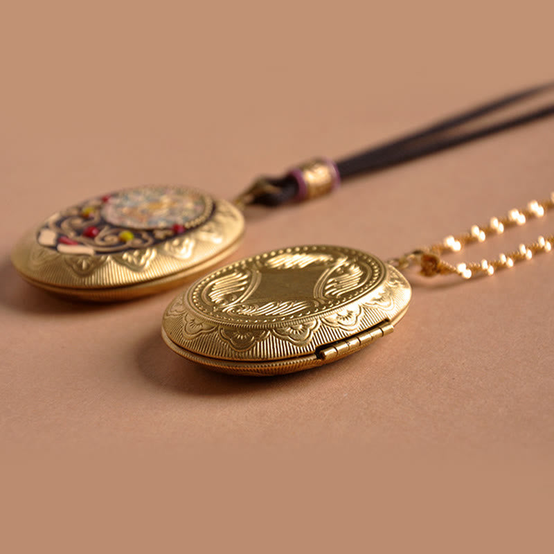 Buddha Stones Collana con ciondolo ricchezza Kwan Yin Avalokitesvara Zakiram in rame - image 36