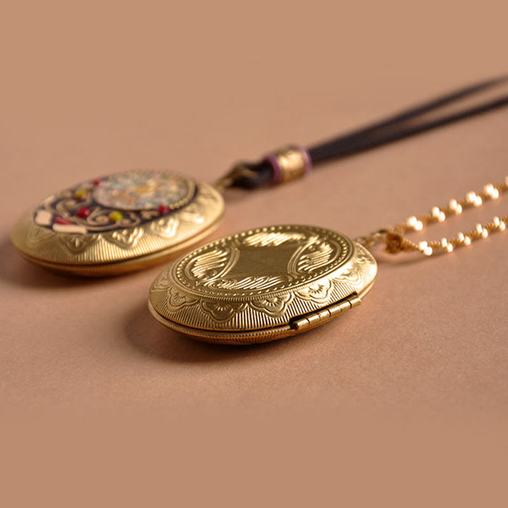 Buddha Stones Collana con ciondolo ricchezza Kwan Yin Avalokitesvara Zakiram in rame - image 36