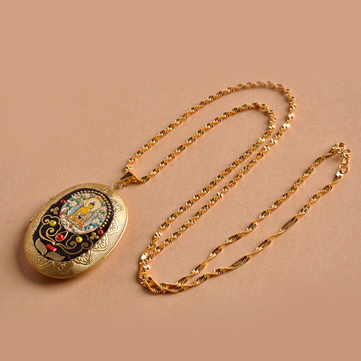 Buddha Stones Collana con ciondolo ricchezza Kwan Yin Avalokitesvara Zakiram in rame - image 10
