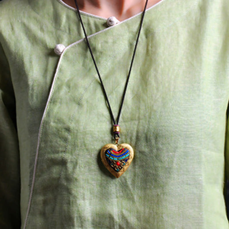 Buddha Stones Collana con ciondolo ricchezza Kwan Yin Avalokitesvara Zakiram in rame - image 19
