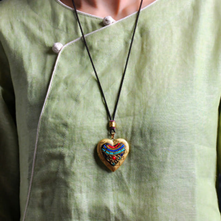 Buddha Stones Collana con ciondolo ricchezza Kwan Yin Avalokitesvara Zakiram in rame - image 19