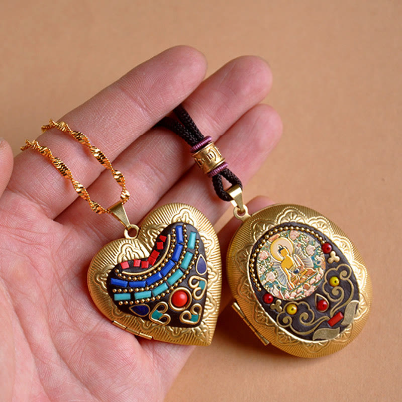 Buddha Stones Collana con ciondolo ricchezza Kwan Yin Avalokitesvara Zakiram in rame - image 30