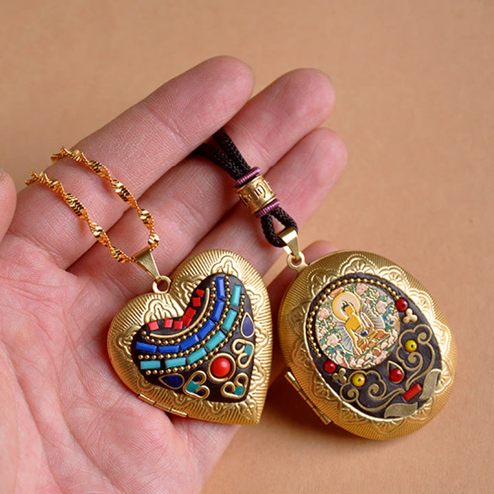 Buddha Stones Collana con ciondolo ricchezza Kwan Yin Avalokitesvara Zakiram in rame - image 30