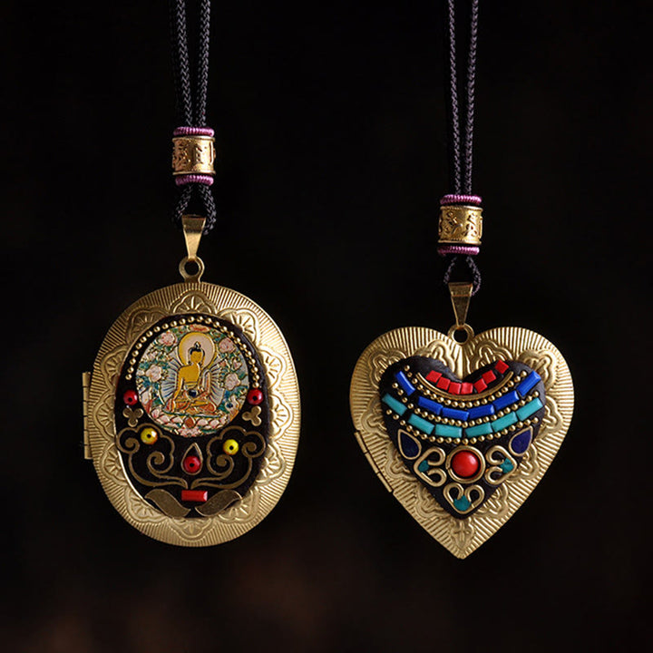 Buddha Stones Collana con ciondolo ricchezza Kwan Yin Avalokitesvara Zakiram in rame - image 29