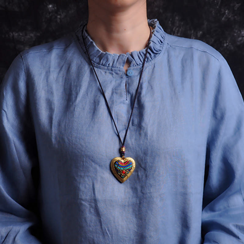 Buddha Stones Collana con ciondolo ricchezza Kwan Yin Avalokitesvara Zakiram in rame - image 15