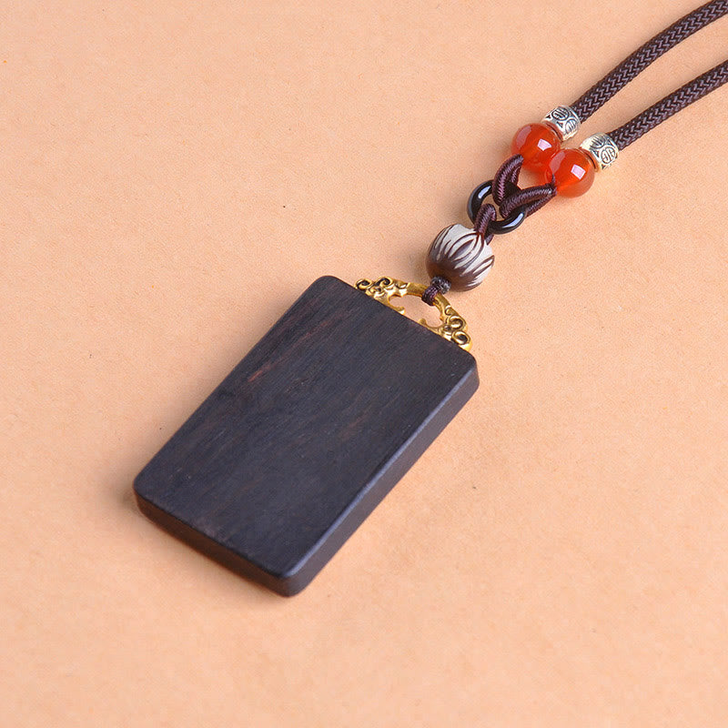 Buddha Stones Collana con ciondolo in legno di ebano e monete di rame Yin Yang Thangka Zakiram Balance - image 19