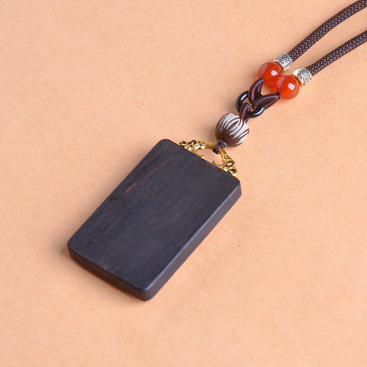 Buddha Stones Collana con ciondolo in legno di ebano e monete di rame Yin Yang Thangka Zakiram Balance - image 19