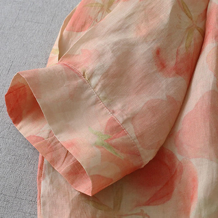 Buddha Stones Camicia da donna in poliestere con maniche lunghe e scollo rotondo con motivo floreale primaverile - image 14