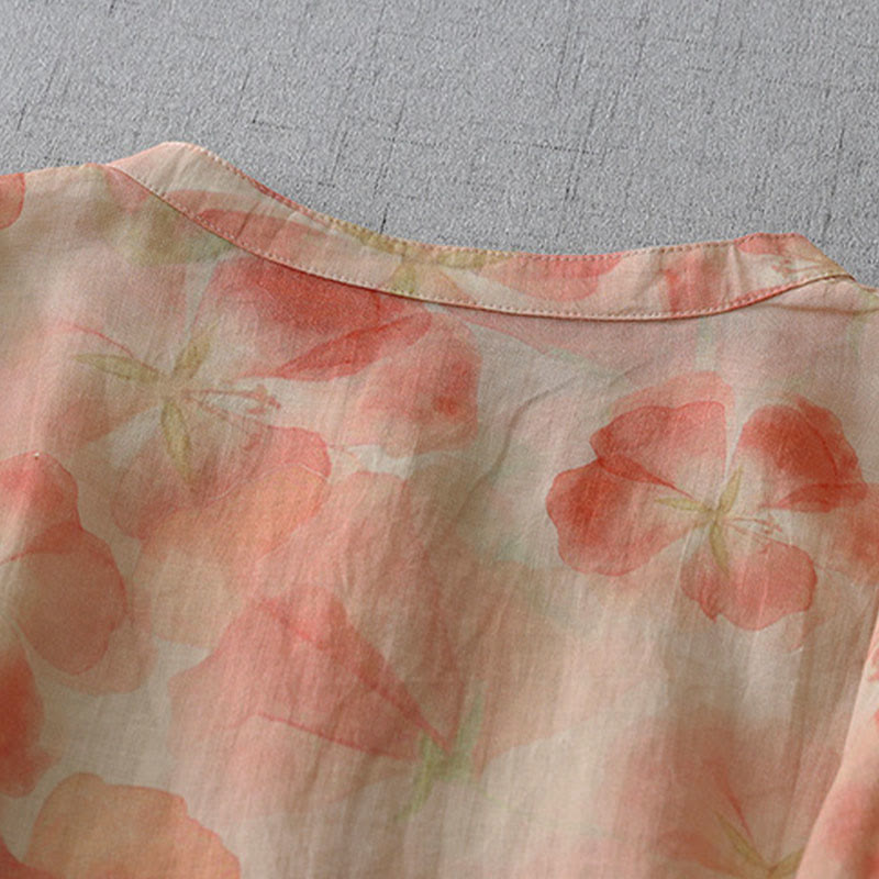 Buddha Stones Camicia da donna in poliestere con maniche lunghe e scollo rotondo con motivo floreale primaverile - image 10