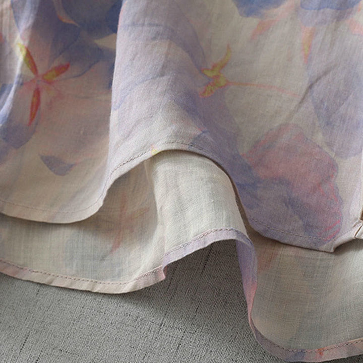 Buddha Stones Camicia da donna in poliestere con maniche lunghe e scollo rotondo con motivo floreale primaverile - image 5