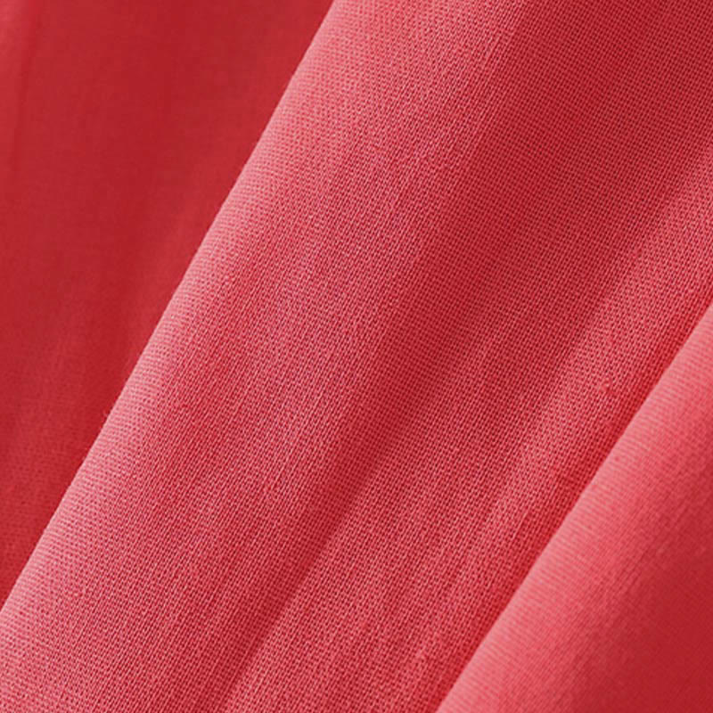 Buddha Stones Camicia da donna in cotone con bottoni, manica corta e colletto rialzato, tinta unita, con tasca - image 12