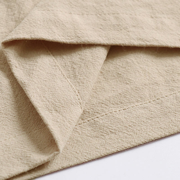 Buddha Stones Pantaloni larghi da uomo in lino e cotone con coulisse, allacciati e tasche, alla caviglia - image 6