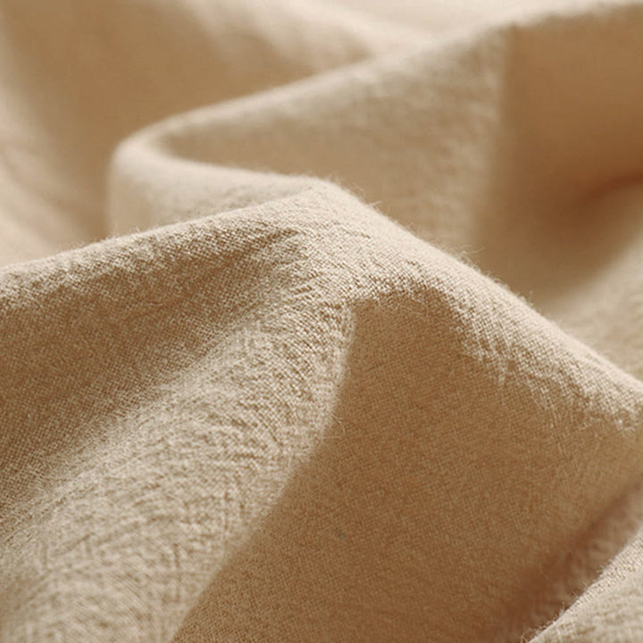 Buddha Stones Pantaloni larghi da uomo in lino e cotone con coulisse, allacciati e tasche, alla caviglia - image 7