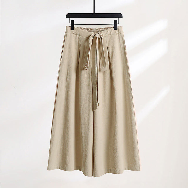 Buddha Stones Pantaloni larghi da uomo in lino e cotone con coulisse, allacciati e tasche, alla caviglia - Biscotto - US/UK/AU54, EU64 (9XL) - image 0