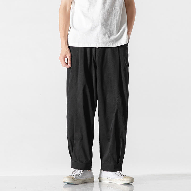 Buddha Stones Pantaloni cargo harem da uomo estivi con coulisse alla caviglia e tasche - Nero - US/UK/AU46, EU56 (5XL) - image 16