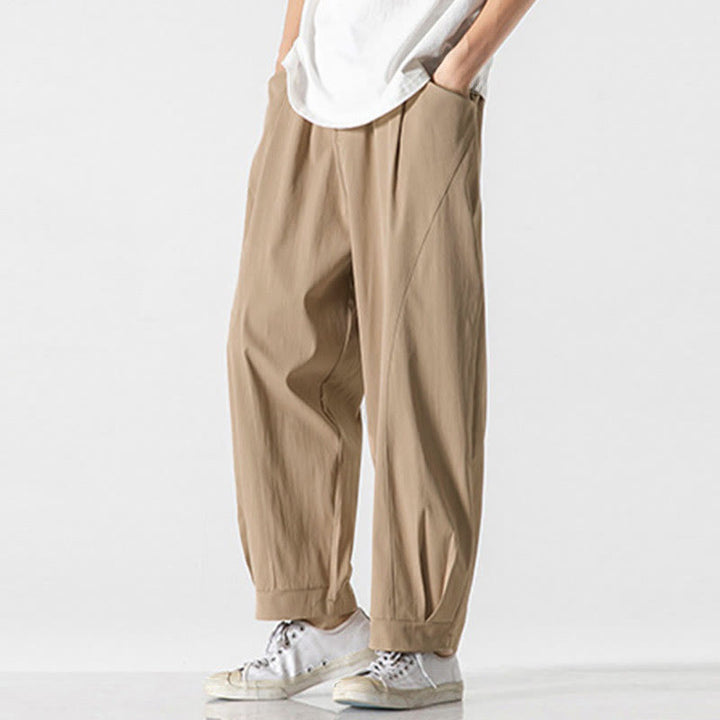 Buddha Stones Pantaloni cargo harem da uomo estivi con coulisse alla caviglia e tasche - image 3
