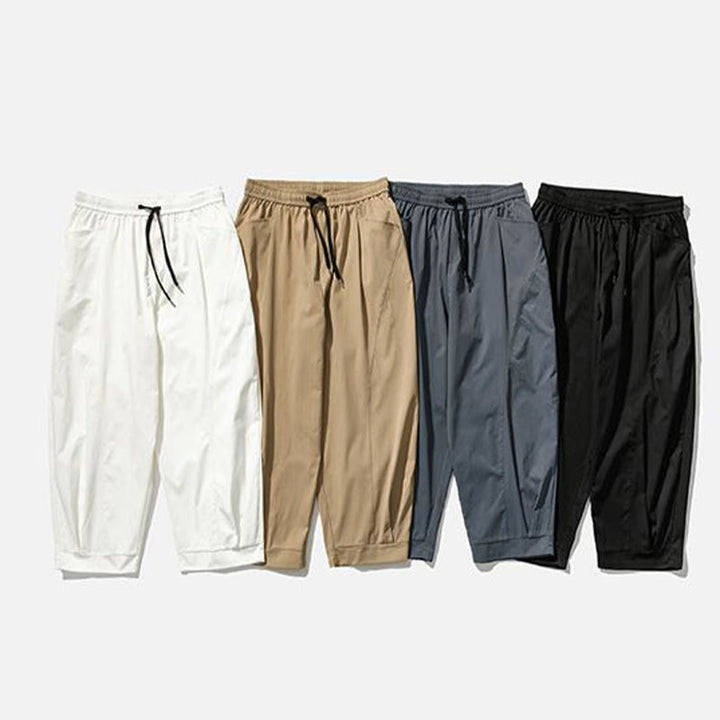 Buddha Stones Pantaloni cargo harem da uomo estivi con coulisse alla caviglia e tasche - image 37