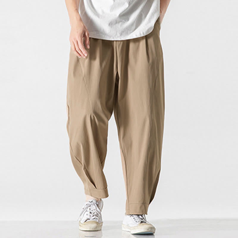 Buddha Stones Pantaloni cargo harem da uomo estivi con coulisse alla caviglia e tasche - image 5
