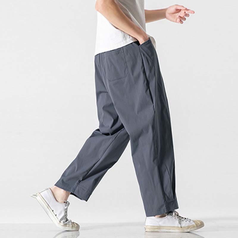 Buddha Stones Pantaloni cargo harem da uomo estivi con coulisse alla caviglia e tasche - image 9